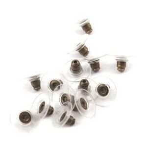 Large Antiqued Brass Comfort Clutch Earnuts Earring Backs Findings 10 pcs